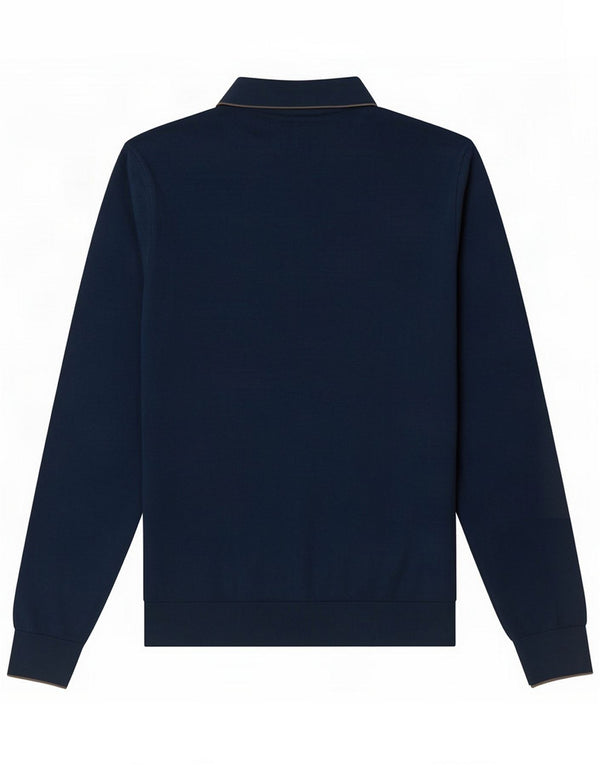 Marks & Spencer Mens Tailored Fit Polo Jumper Jumper Large Blue Check