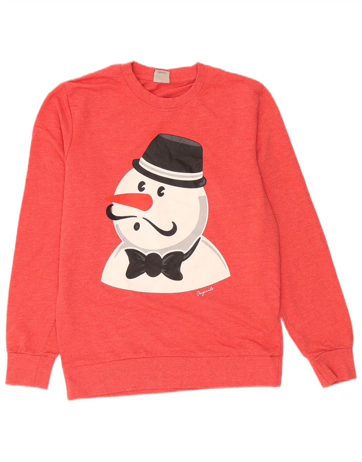 Jack & Jones Ανδρικό γραφικό φούτερ Jumper Μεσαίο κόκκινο πολυεστέρα χειμώνα