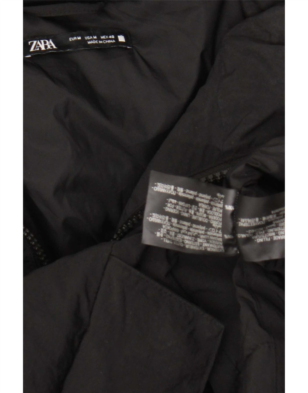 Zara Ανδρικό μπουφάν με επένδυση UK 38 Medium Black Polyamide