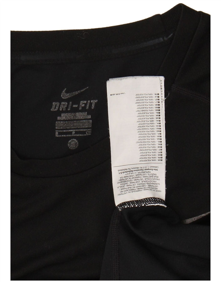 NIKE Mens Dri Fit T-Shirt Top Small Black Polyester