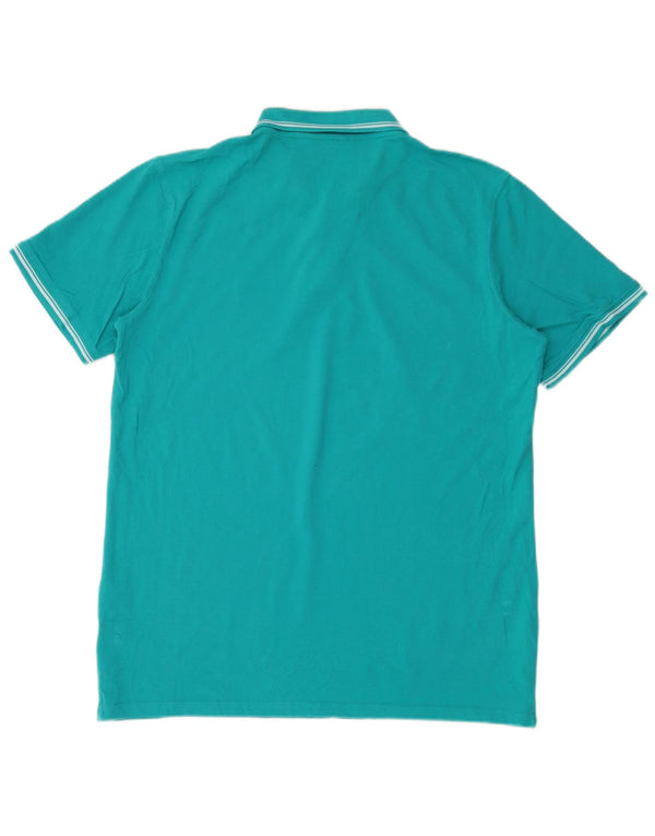 Carrera Mens Polo Shirt 2XL Turquoise Cotton