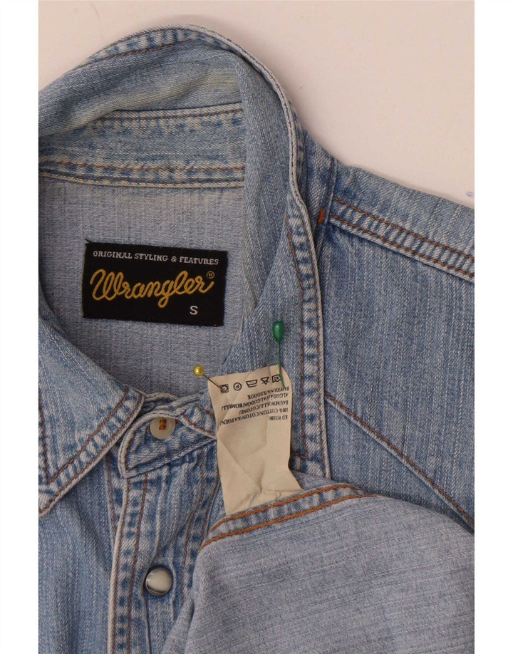 Ανδρικό αμάνικο τζιν πουκάμισο Wrangler μικρό μπλε βαμβακερό