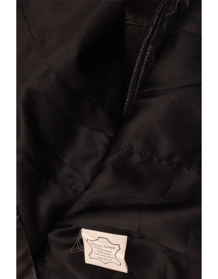 Vintage Γυναικείο Δερμάτινο Μπουφάν UK 14 Medium Black Leather