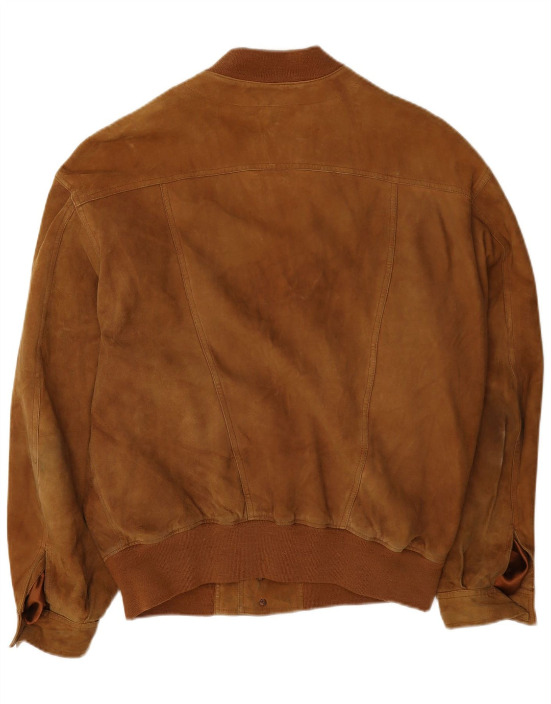 Vintage Ανδρικό Suede Bomber Jacket IT 46 Small Beige Leather