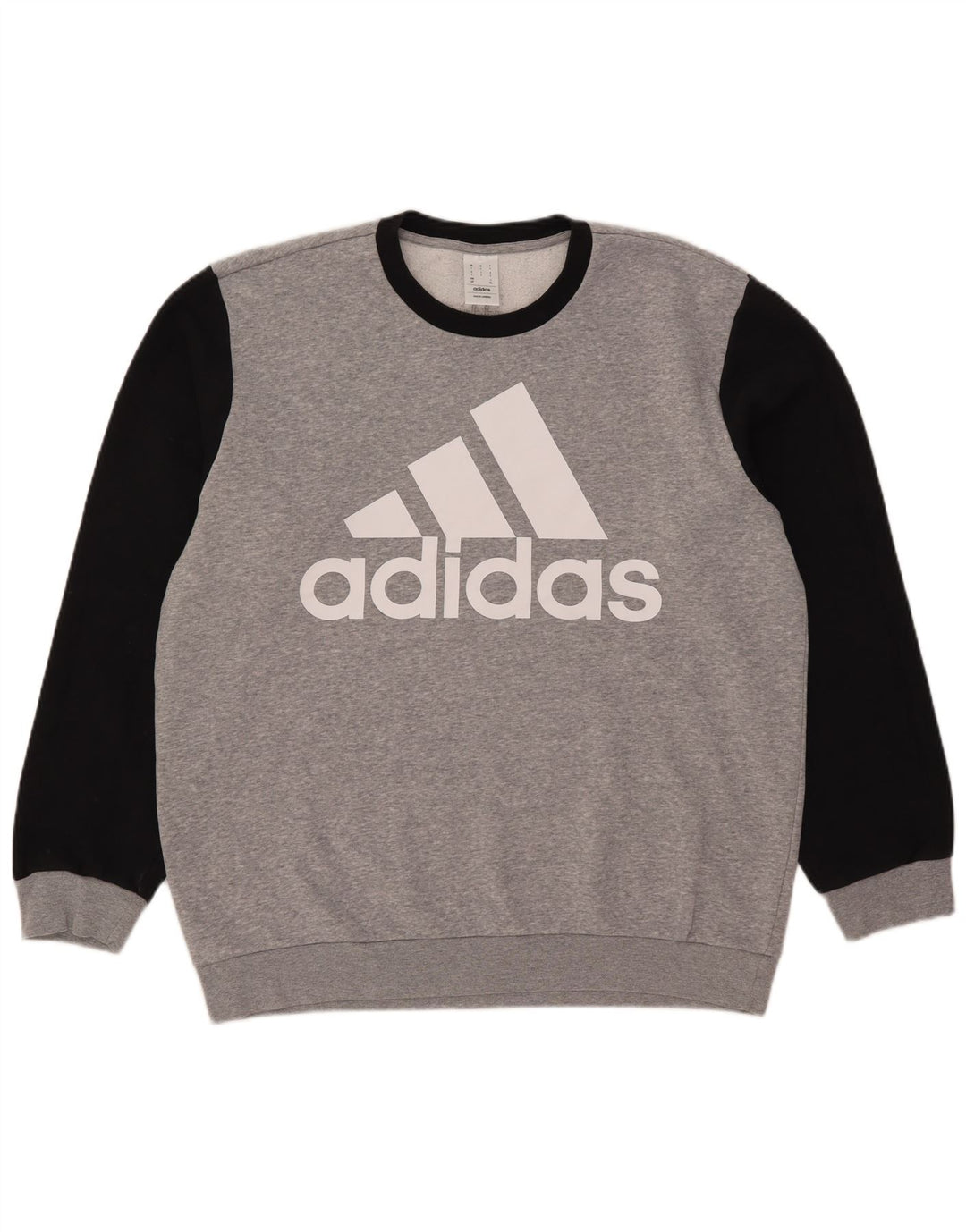 Ανδρικό γραφικό φούτερ Adidas Jumper με μεγάλο γκρι χρώμα