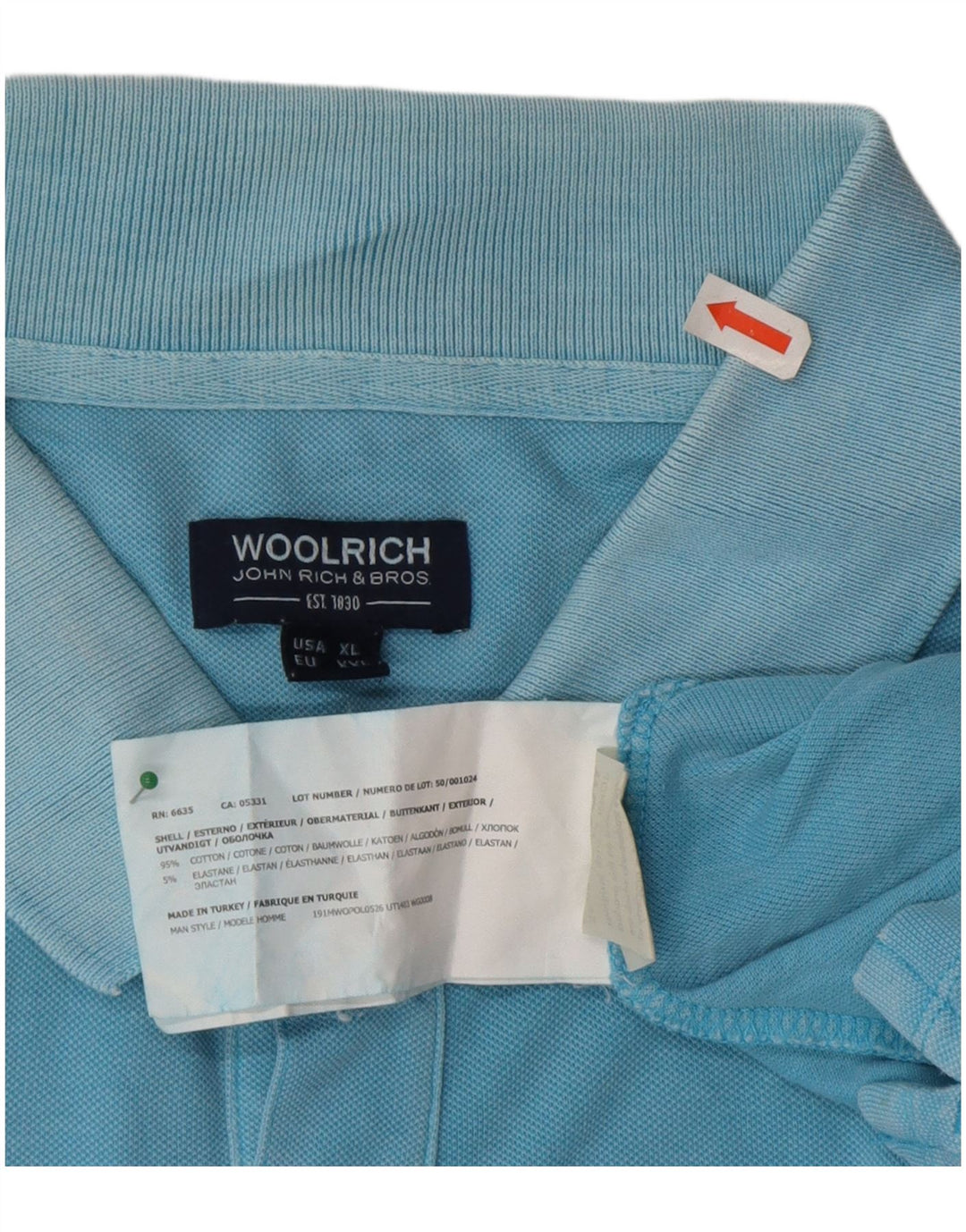 Woolrich Ανδρικό Πόλο Μπλουζάκι 2XL Μπλε βαμβακερό