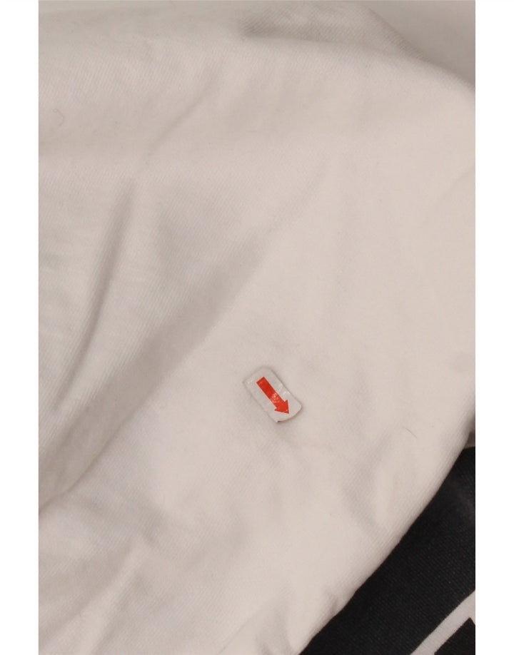 LEVI'S Γυναικείο Γραφικό Hoodie Jumper UK 14 Μεσαίο λευκό βαμβακερό