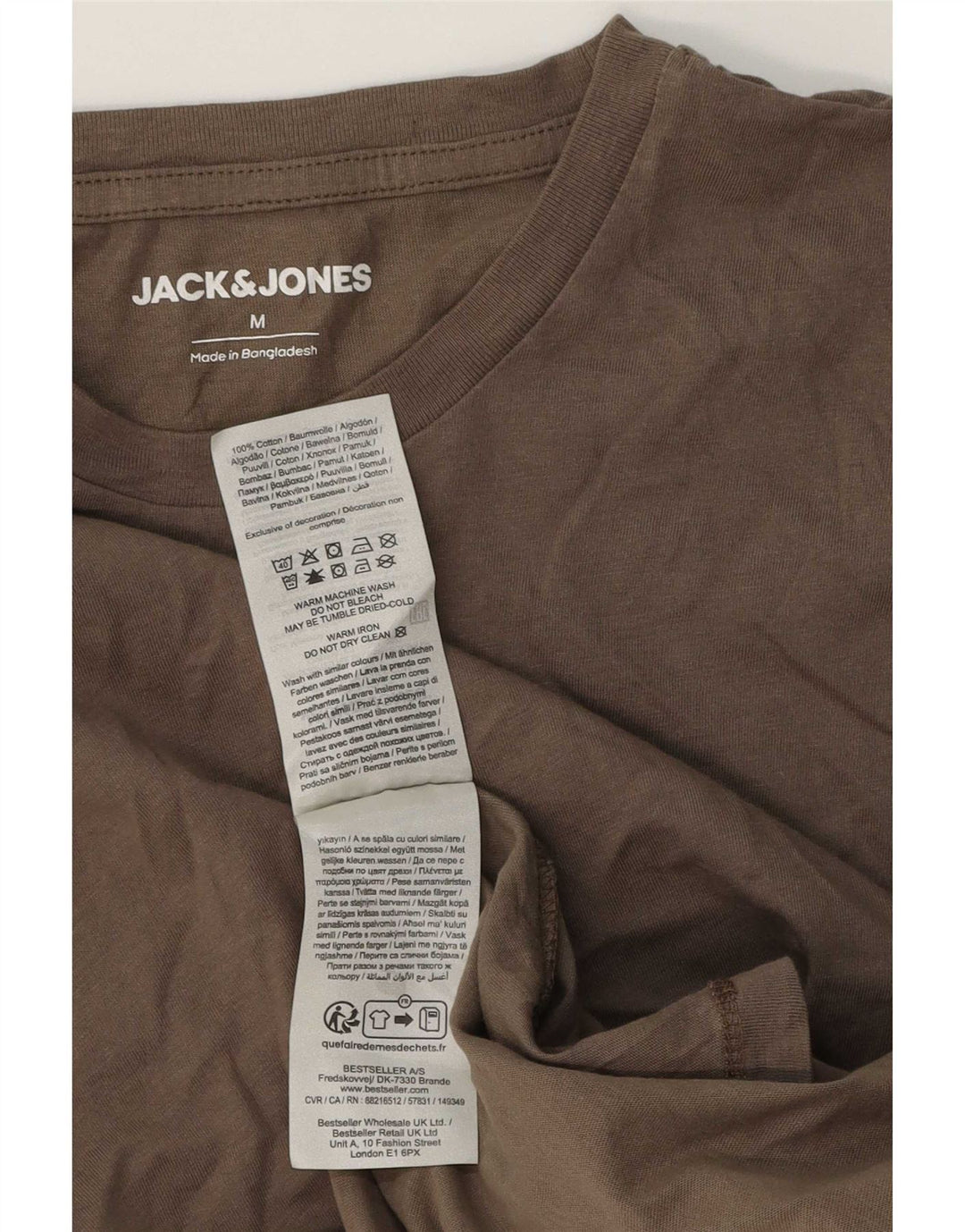 Jack & Jones Ανδρικό T-Shirt Τοπ μεσαίο καφέ βαμβακερό