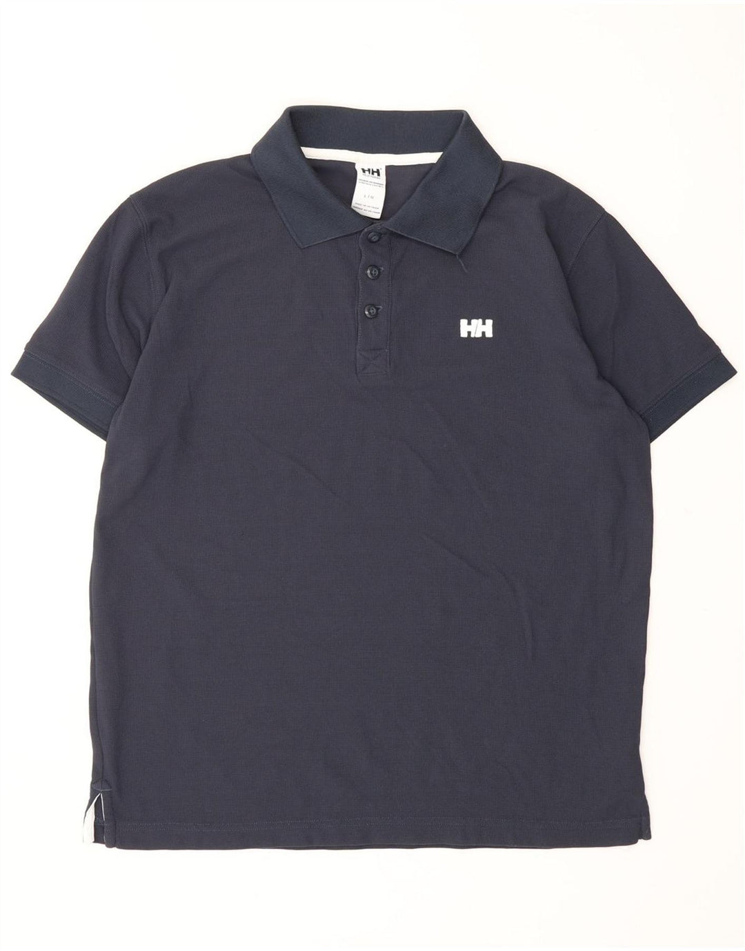 HELLY HANSEN Mens Polo Shirt Large Navy Blue Polyamide Vintage Helly Hansen and Second-Hand Helly Hansen from Messina Hembry 