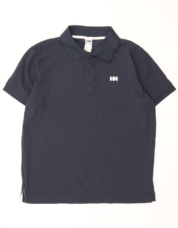 HELLY HANSEN Mens Polo Shirt Large Navy Blue Polyamide Vintage Helly Hansen and Second-Hand Helly Hansen from Messina Hembry 