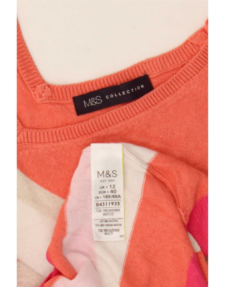 Marks & Spencer Γυναικείο πουλόβερ με λαιμόκοψη σε V UK 12 μεσαίο πολύχρωμο