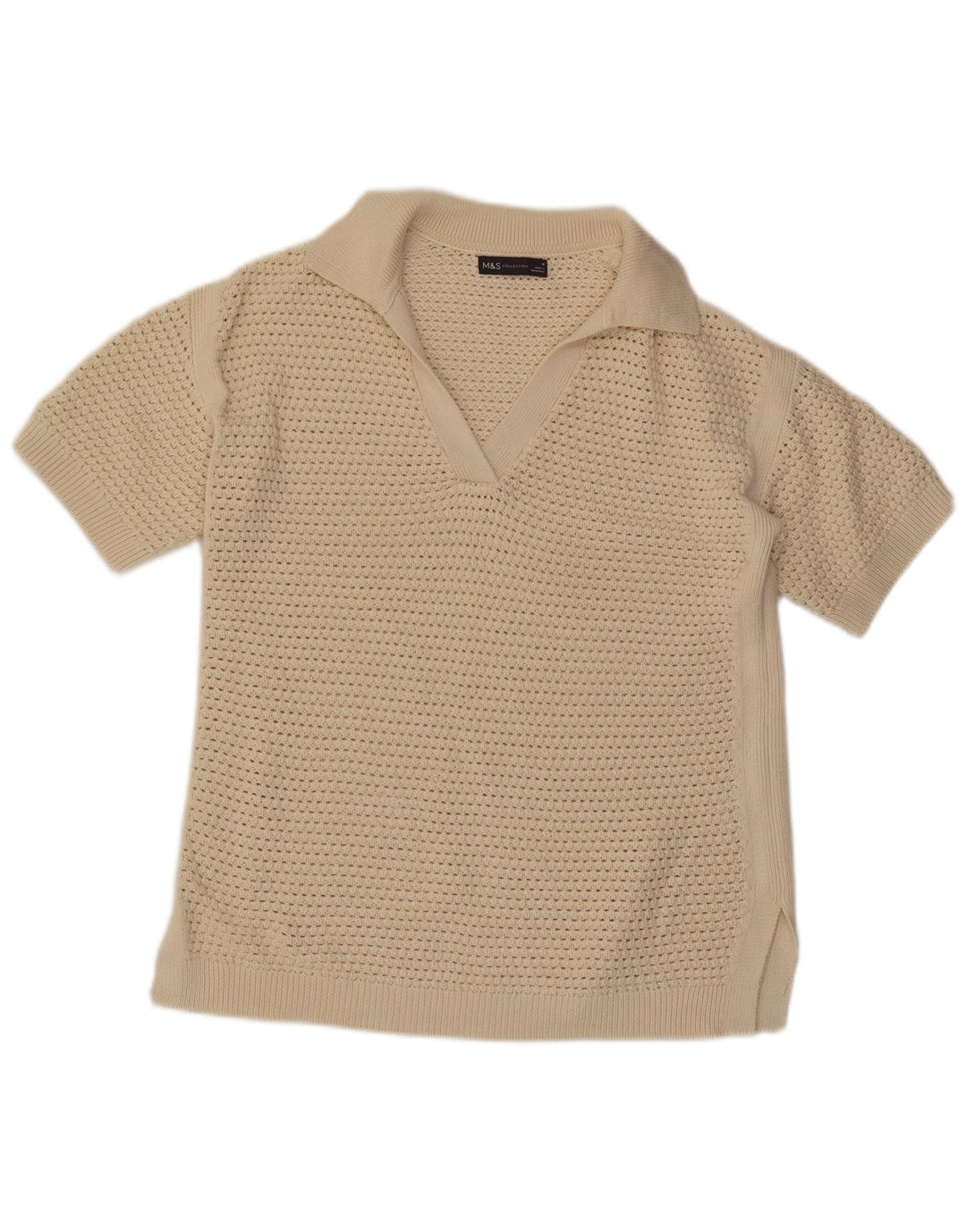 Marks & Spencer Γυναικείο πουλόβερ με κοντό μανίκι πόλο με λαιμόκοψη UK 14 Medium B