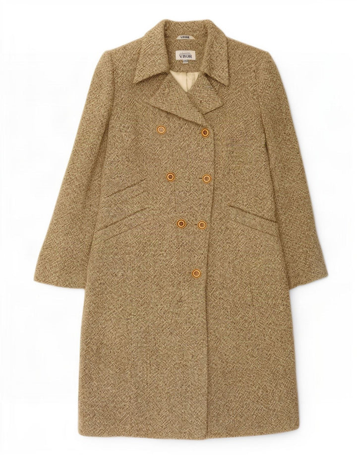 Vintage Γυναικείο Παλτό με διπλό στήθος IT 48 XL Χακί μαλλί