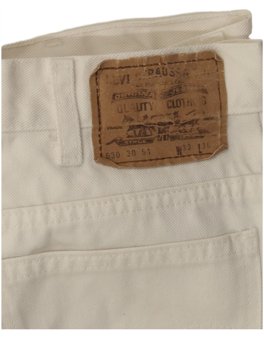 Levi's Womens 630 Tapered Jeans W33 L27 Off White