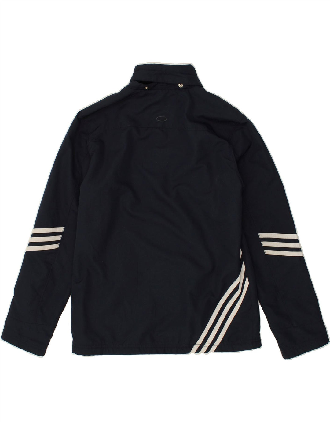 ADIDAS Boys Windbreaker Jacket 11-12 Years Navy Blue Striped Polyester | Vintage Adidas | Thrift | Second-Hand Adidas | Used Clothing | Messina Hembry 
