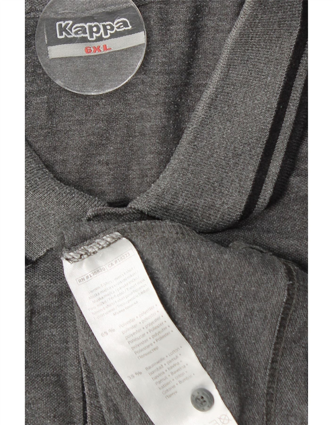 Ανδρικό μπλουζάκι πόλο KAPPA 6XL Γκρι Πολυεστέρας