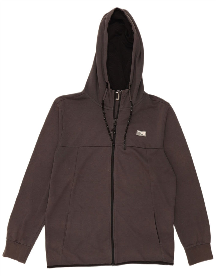 Ανδρικό πουλόβερ Jack & Jones με φερμουάρ με κουκούλα μεσαίου γκρι πολυεστέρα