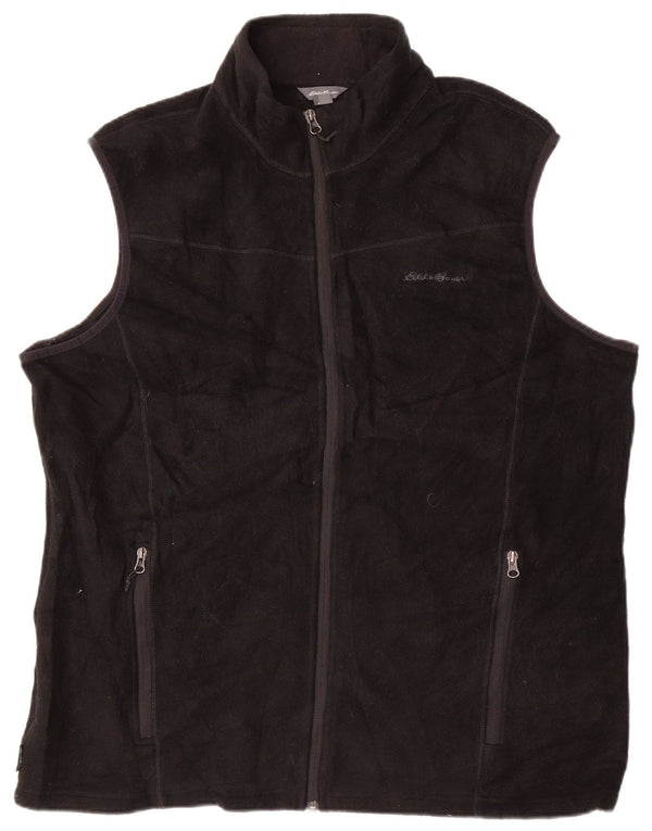 EDDIE BAUER Ανδρικά ψηλή επένδυση Fleece Gilet UK 42 XL Μαύρος Πολυεστέρας