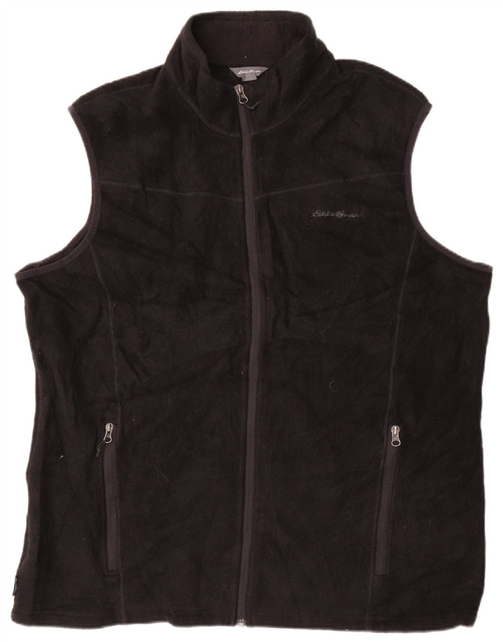 EDDIE BAUER Ανδρικά ψηλή επένδυση Fleece Gilet UK 42 XL Μαύρος Πολυεστέρας