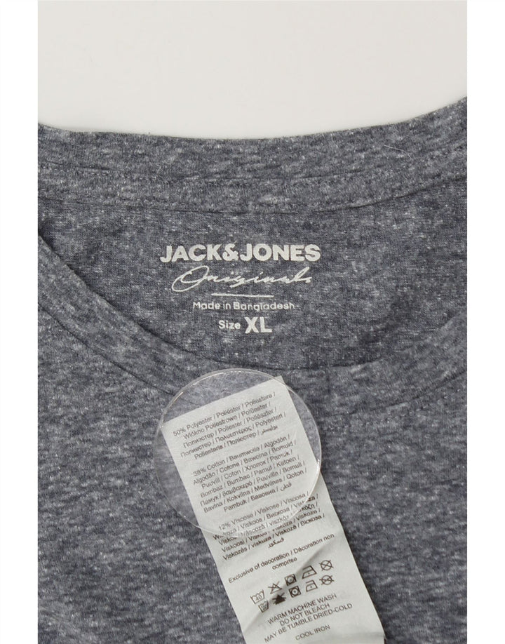 Jack & Jones Ανδρικό T-Shirt Top XL Γκρι βαμβακερό