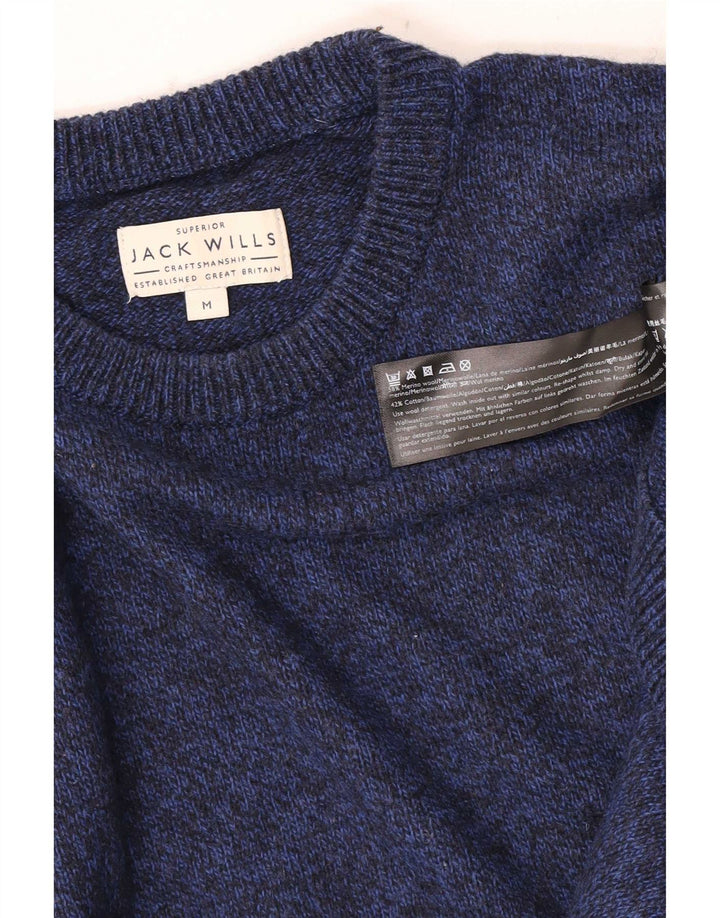 Jack Wills Ανδρικό πουλόβερ με λαιμόκοψη με λαιμόκοψη μεσαίου μήκους μπλέ