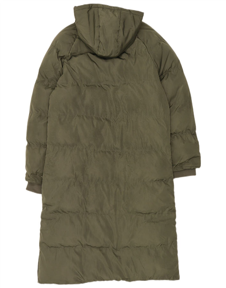Γυναικείο πάγκο με κουκούλα μεγάλο παλτό UK 16 Large Khaki Polyester