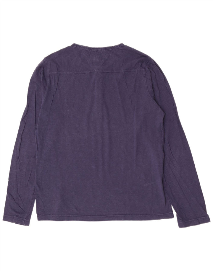 Tommy Hilfiger Ανδρικό Μπλουζ Henley Μακρυμάνικο μεσαίο μπλε βαμβακερό