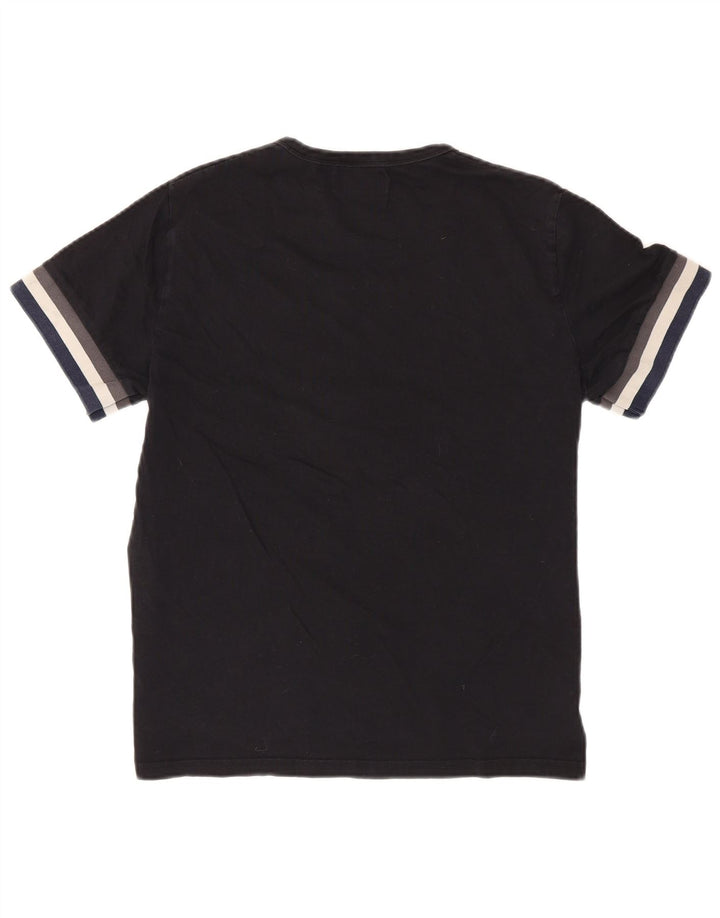 Fred Perry Ανδρικό T-Shirt Top Μεσαίο Μαύρο Colourblock Βαμβακερό