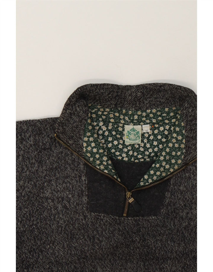 HAMMERSCHMID Womens Zip Neck Jumper Sweater UK 14 Medium Grey Flecked Vintage Hammerschmid and Second-Hand Hammerschmid from Messina Hembry 