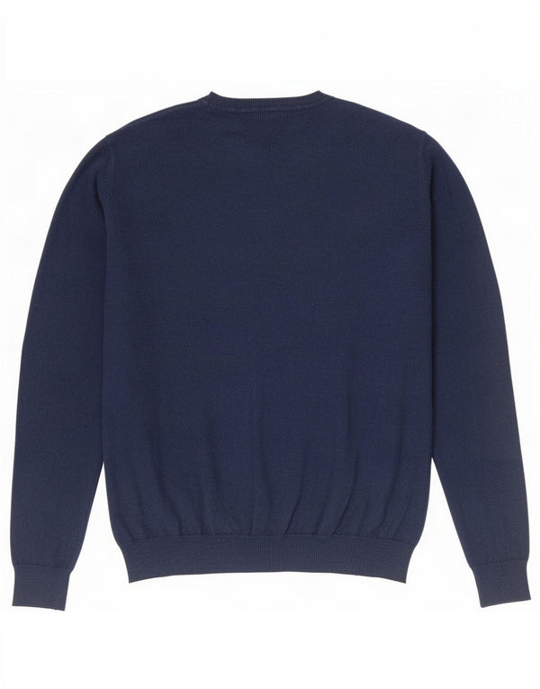 Πουλόβερ Guess Boys Crew Neck Jumper 15-16 Years Navy Blue Cotton