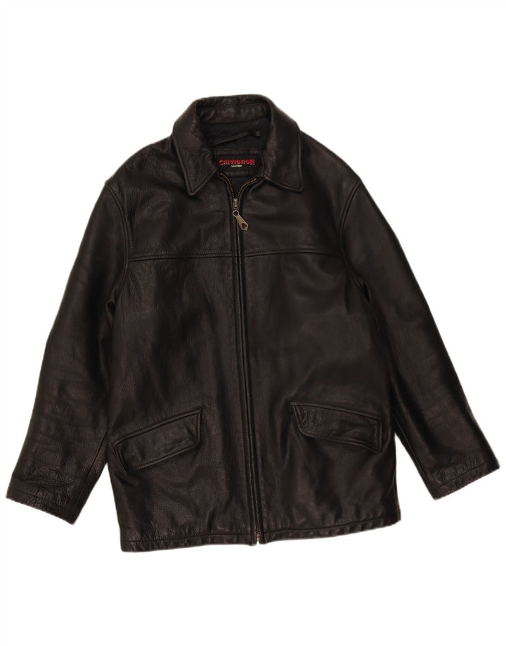 Chevignon Ανδρικό Δερμάτινο Μπουφάν UK 36 Small Black Leather