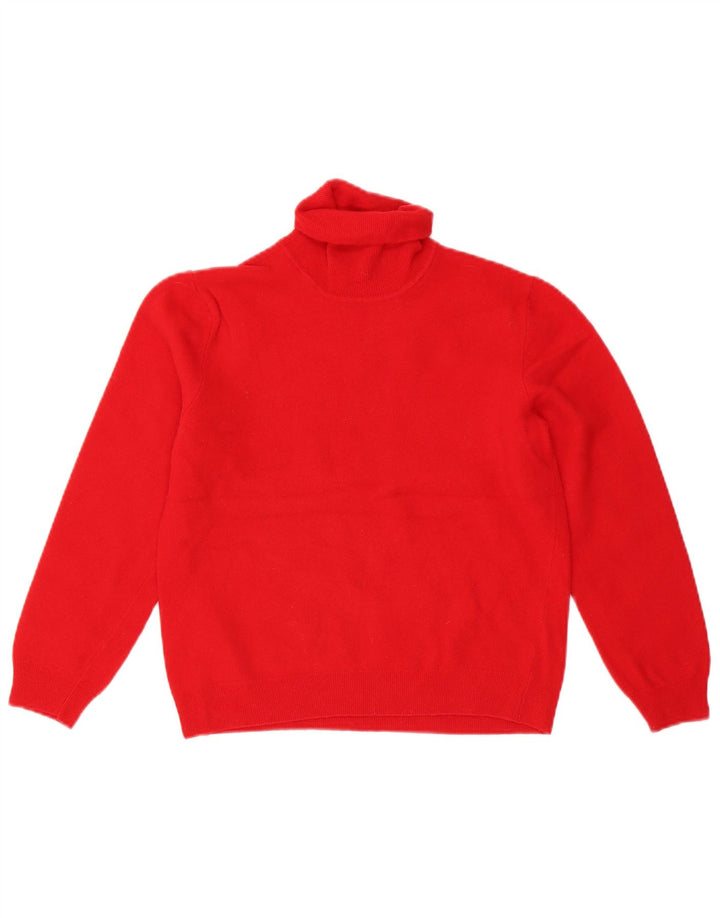 Benetton Γυναικείο πουλόβερ με ρολό λαιμόκοψη UK 10 Small κόκκινο