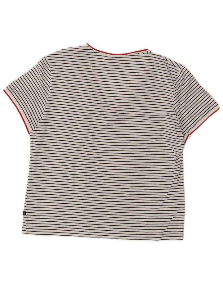 PAUL & SHARK Γυναικείο T-Shirt Top UK 18 XL Λευκό βαμβακερό ριγέ