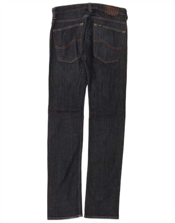 Lee Womens Powell Straight Slim Jeans W32 L36 Navy Blue Cotton