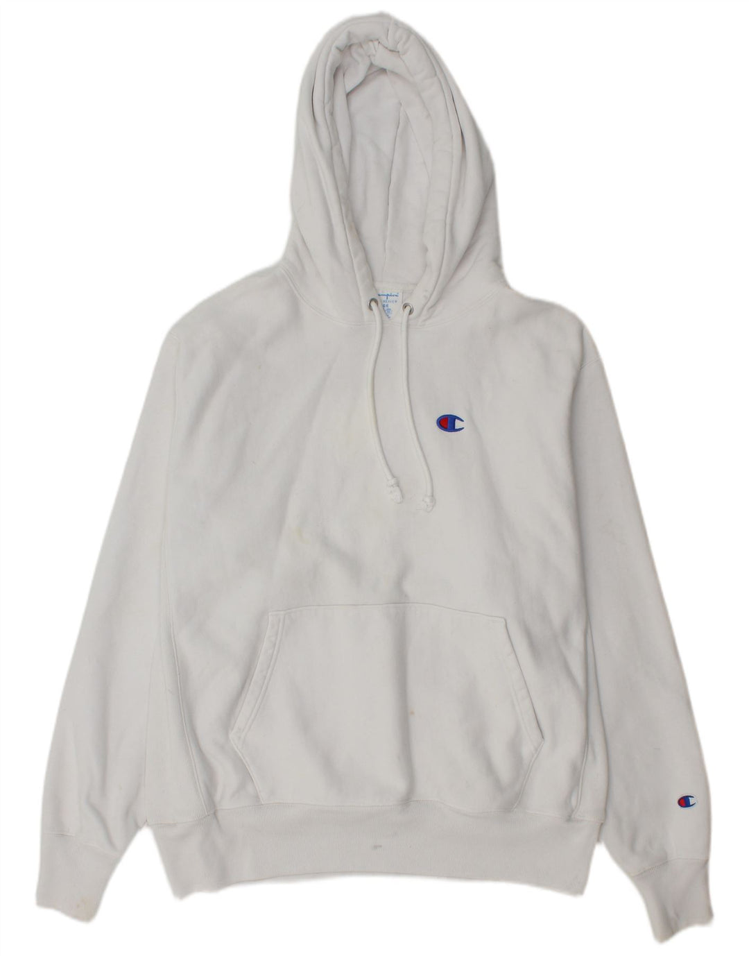 Champion Mens Hoodie Jumper Μεγάλο λευκό βαμβακερό