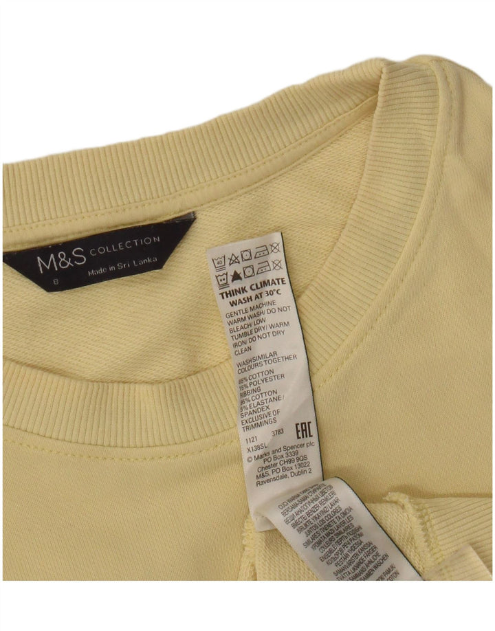 Marks & Spencer Γυναικεία Φούτερ Jumper UK 8 Small Yellow Cotton
