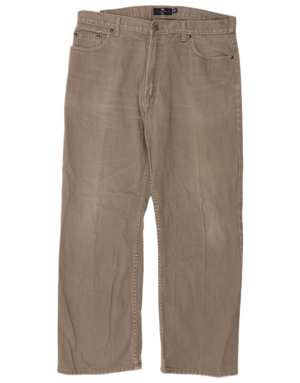 Marks & Spencer Mens Blue Harbour Straight Jeans W36 L29 Beige Cotton