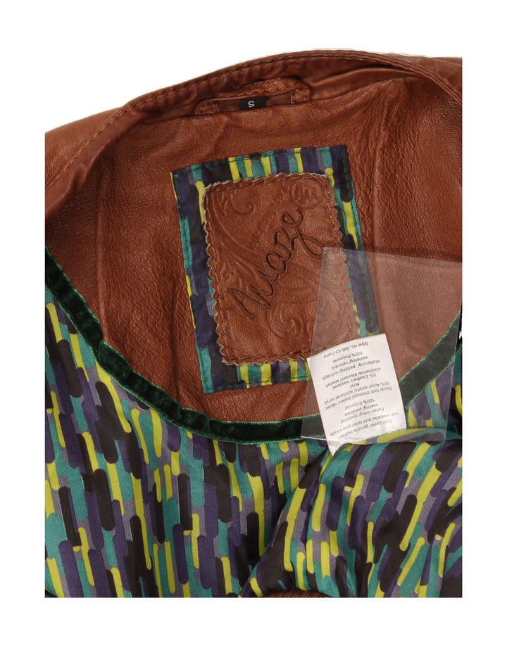 MAZE Mens Leather Jacket UK 36 Small Brown Leather Vintage Maze and Second-Hand Maze from Messina Hembry 