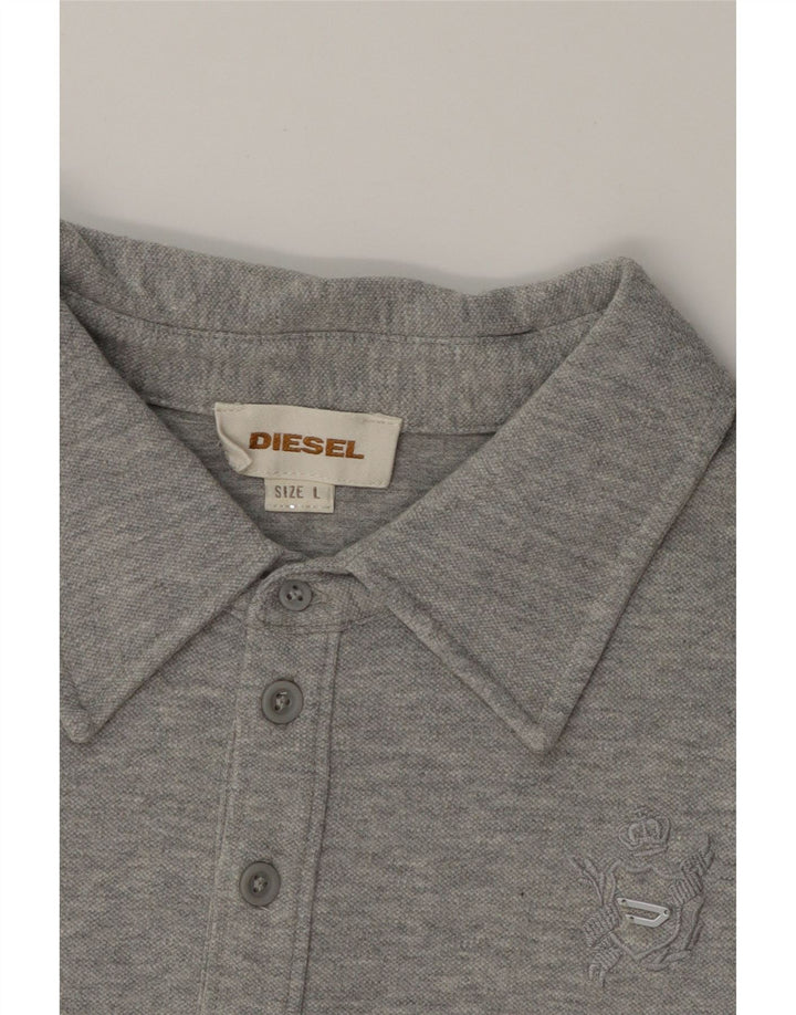 DIESEL Womens Polo Shirt UK 16 Large Grey Cotton Vintage Diesel and Second-Hand Diesel from Messina Hembry 