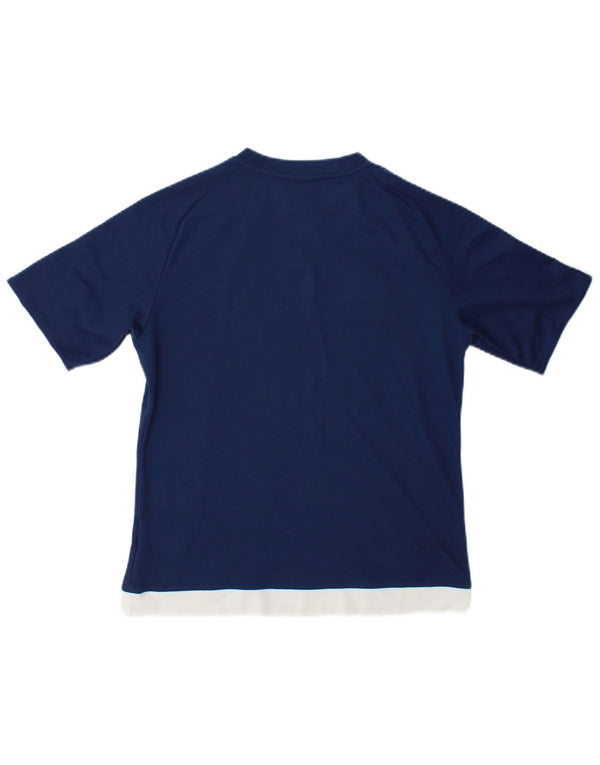 Adidas Boys Climalite T-Shirt Top 13-14 Years Navy Blue Colourblock