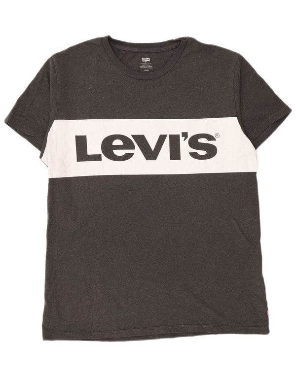 Ανδρικό γραφικό T-Shirt Levi's Top Large Grey Colourblock Βαμβακερό