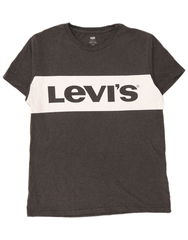 Ανδρικό γραφικό T-Shirt Levi's Top Large Grey Colourblock Βαμβακερό