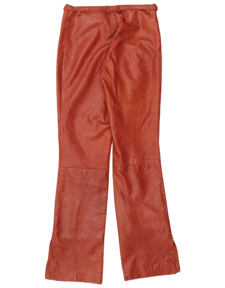 Vintage Γυναικείο Δερμάτινο Παντελόνι Bootcut Μικρό W27 L31 Καφέ