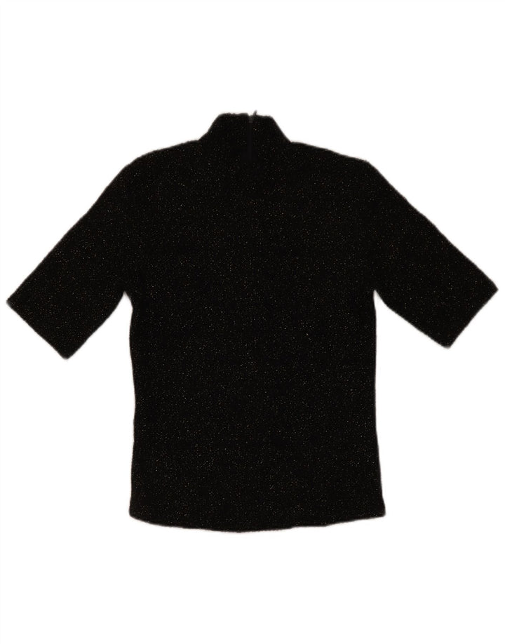 Zara Γυναικεία Μπλούζα Τοπ UK 10 Small Black Flecked Polyester