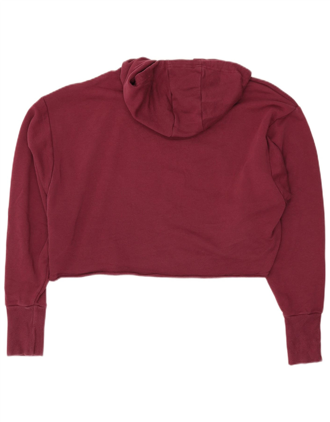 Γυναικεία ADIDAS Oversized Crop Graphic Hoodie Jumper UK 8/10 Small Burgundy