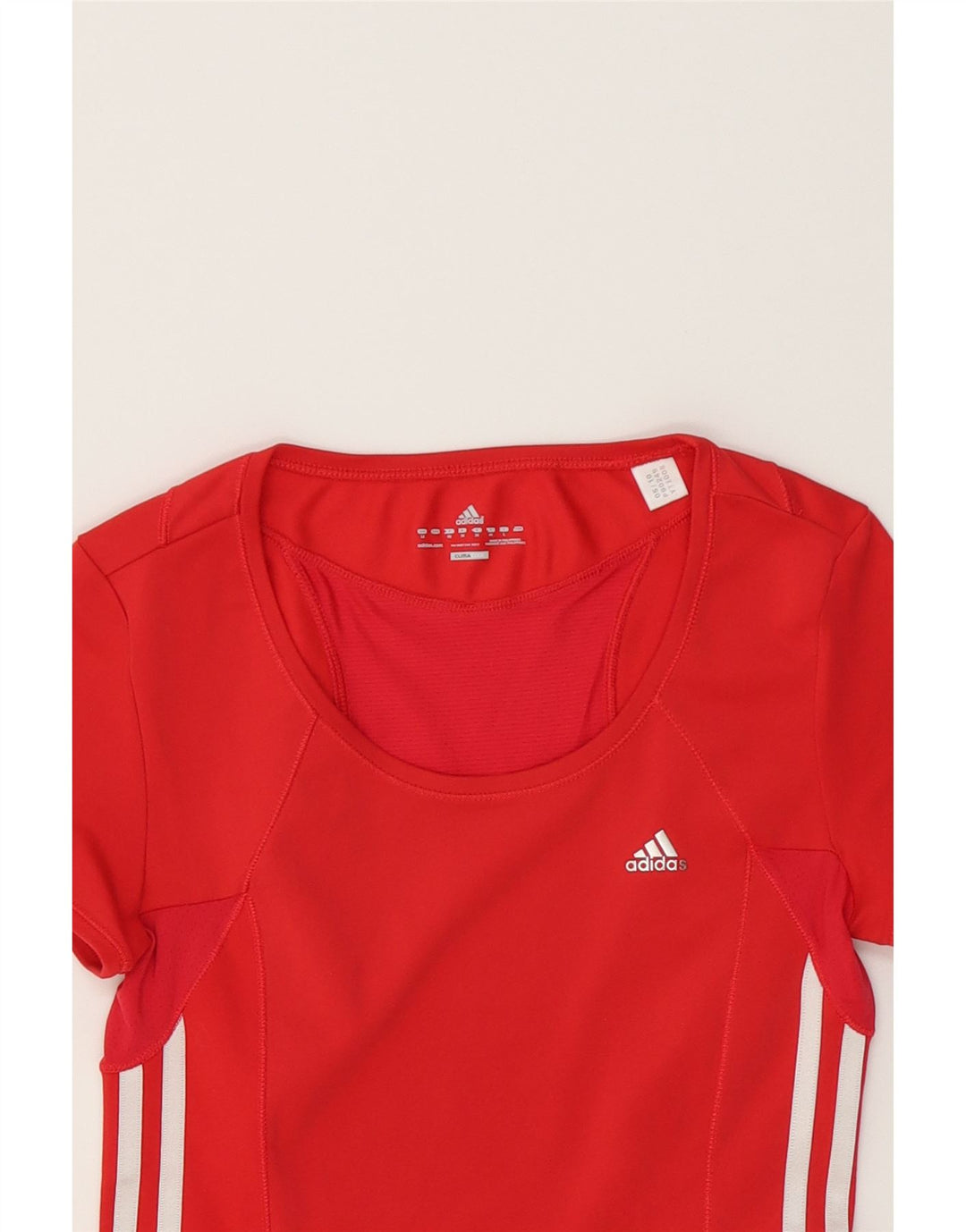 ADIDAS Womens Climacool T-Shirt Top UK 12 Medium Red Polyester Vintage Adidas and Second-Hand Adidas from Messina Hembry 