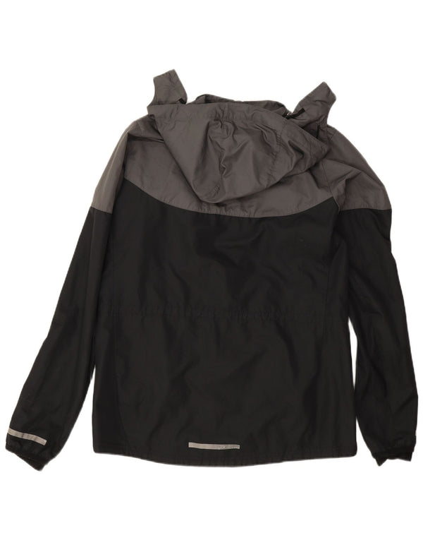 Nike γυναικείο μπουφάν βροχής με κουκούλα UK 16 Large Grey Colorblock Polyester