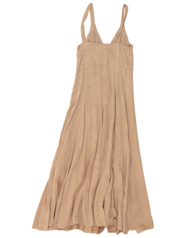 Massimo Dutti Γυναικείο Αμάνικο Maxi Φόρεμα EU 34 2XS Beige Polyester