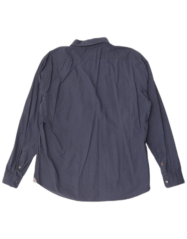 Ανδρικό πουκάμισο Hugo Boss XL Navy Blue Floral Βαμβακερό
