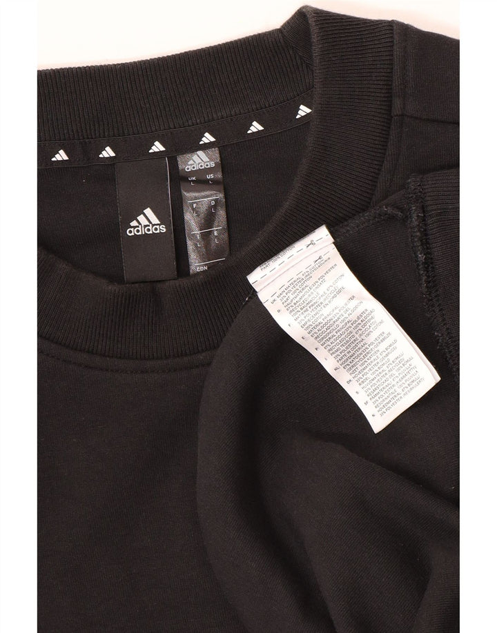 Ανδρικό φούτερ Adidas Jumper μεγάλο μαύρο βαμβακερό
